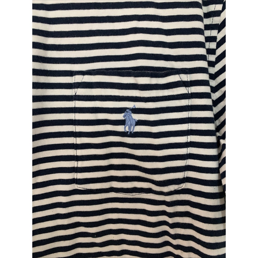 Polo Ralph Lauren Size L Striped Shirt Short Sleeve 100% Cotton Preppy Classic - Picture 3 of 6